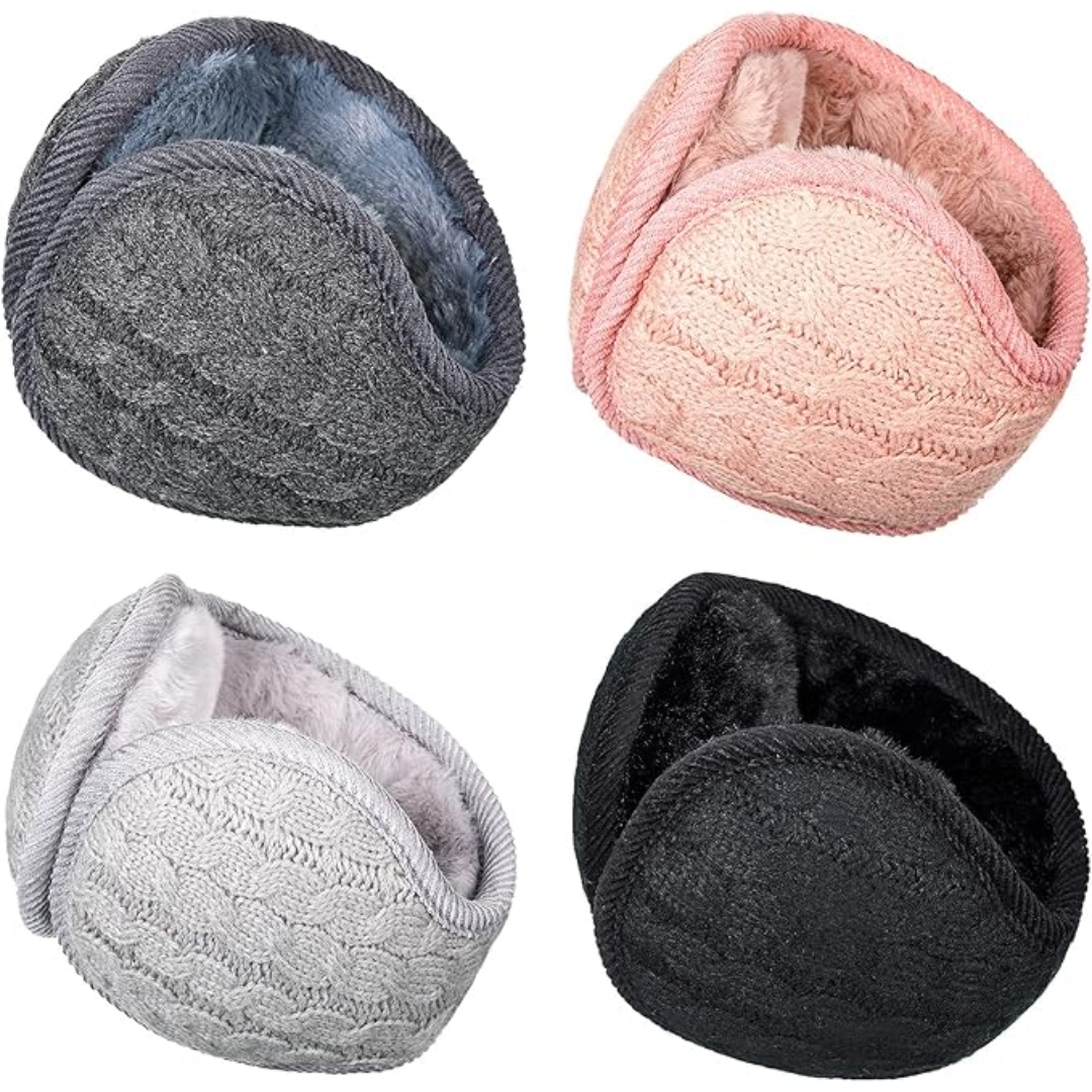 Cache-oreilles tricotés pliables, lot de 4, unisexe