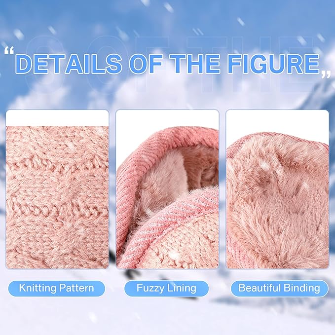 Cache-oreilles tricotés pliables, lot de 4, unisexe