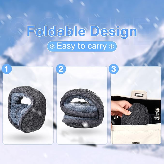 Cache-oreilles tricotés pliables, lot de 4, unisexe