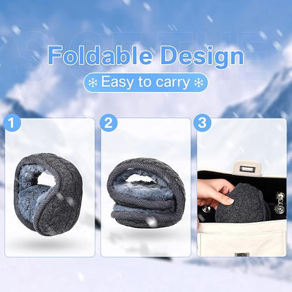 Cache-oreilles tricotés pliables, lot de 4, unisexe