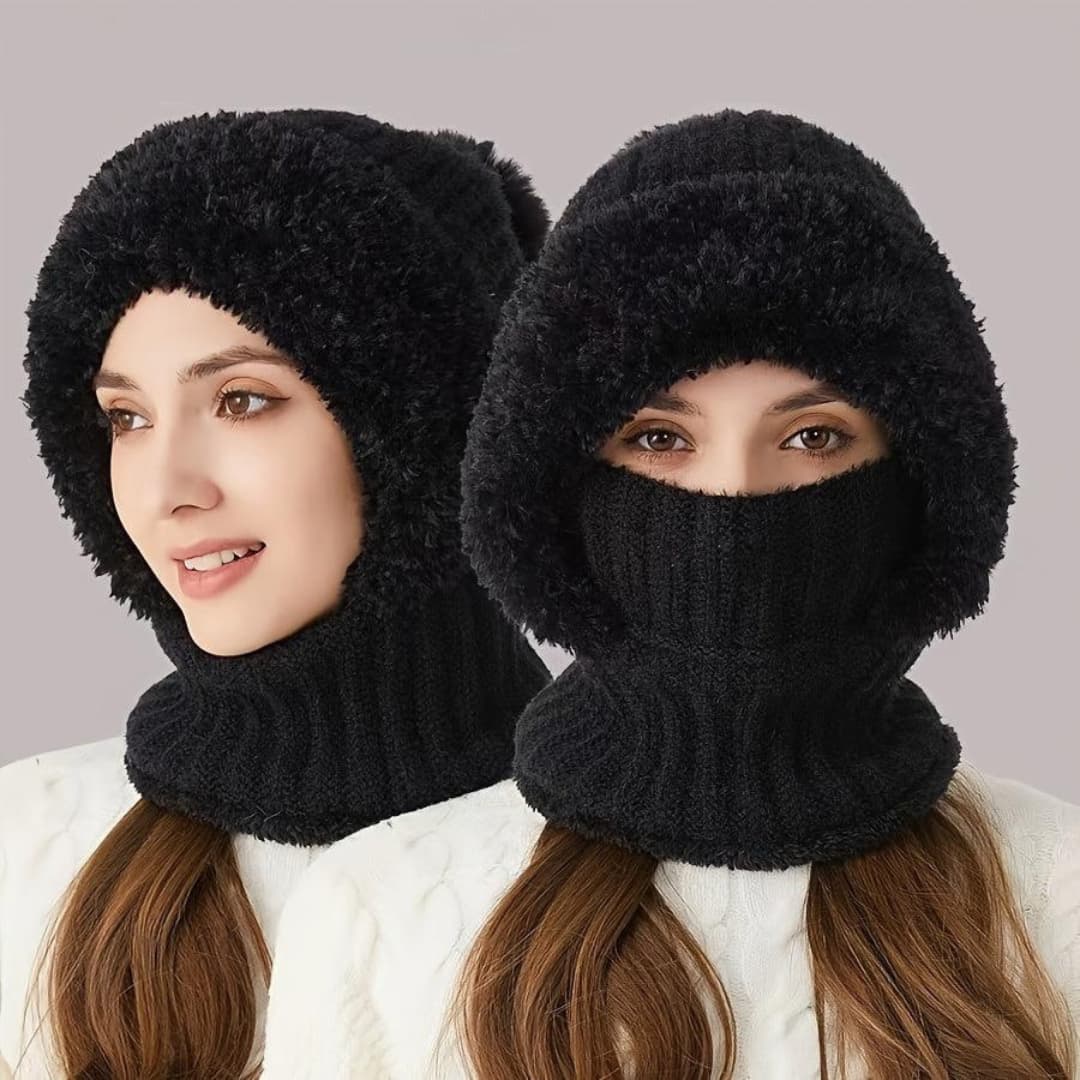 Cagoule balaclava de ski en polaire sherpa, coupe-vent, réglable, avec cache-cou