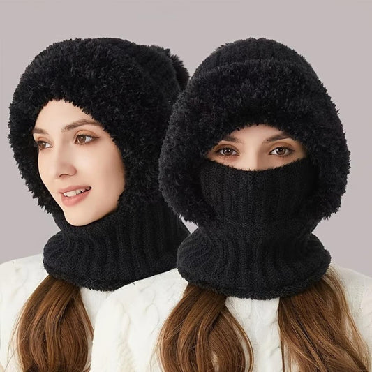 Cagoule balaclava de ski en polaire sherpa, coupe-vent, réglable, avec cache-cou
