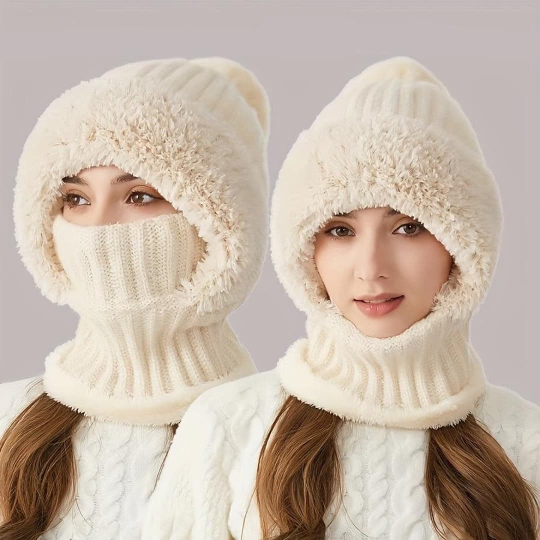 Cagoule balaclava de ski en polaire sherpa, coupe-vent, réglable, avec cache-cou