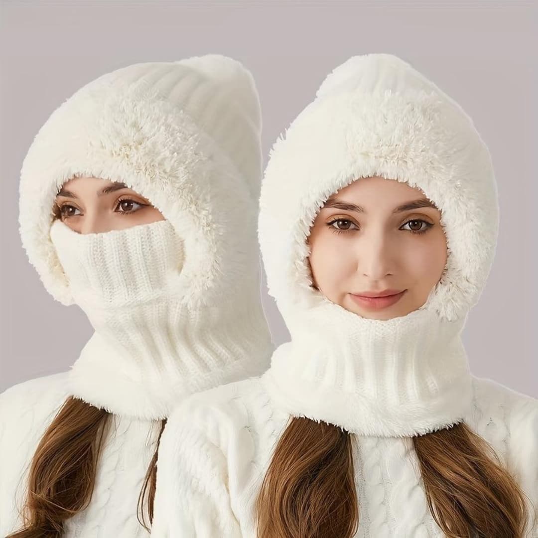 Cagoule balaclava de ski en polaire sherpa, coupe-vent, réglable, avec cache-cou
