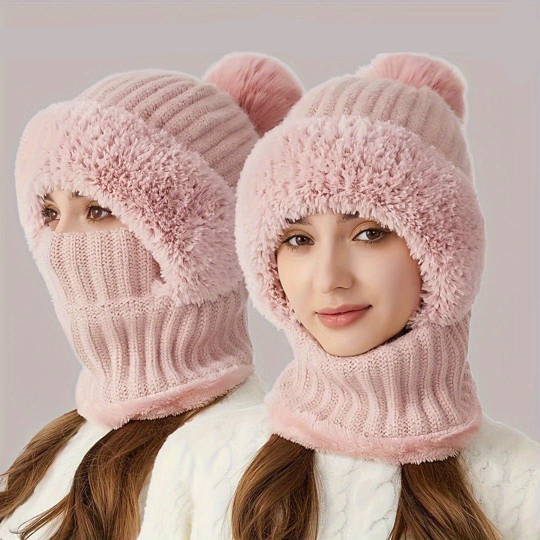 Cagoule balaclava de ski en polaire sherpa, coupe-vent, réglable, avec cache-cou