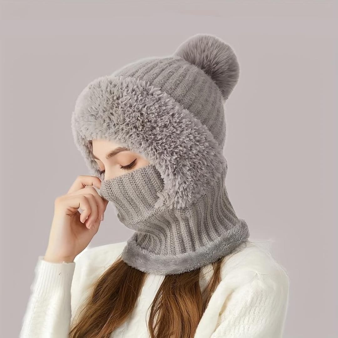 Cagoule balaclava de ski en polaire sherpa, coupe-vent, réglable, avec cache-cou