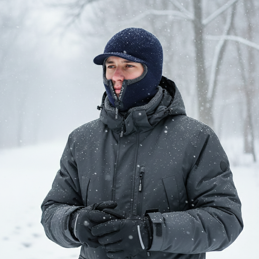 Cagoule tricotée doublée