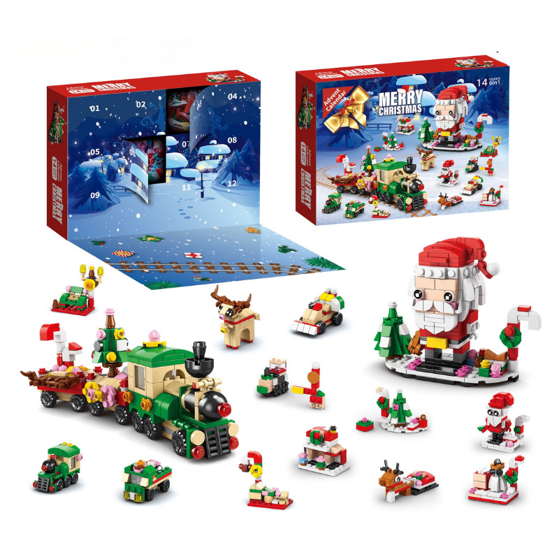 Calendrier de l’avent de Noël, set de briques de construction
