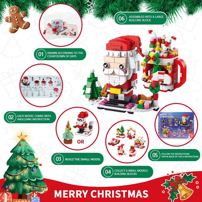 Calendrier de l’avent de Noël, set de briques de construction