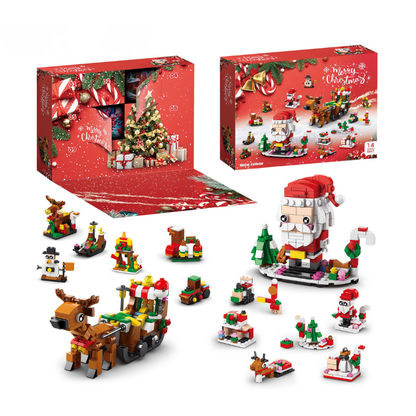 Calendrier de l’avent de Noël, set de briques de construction