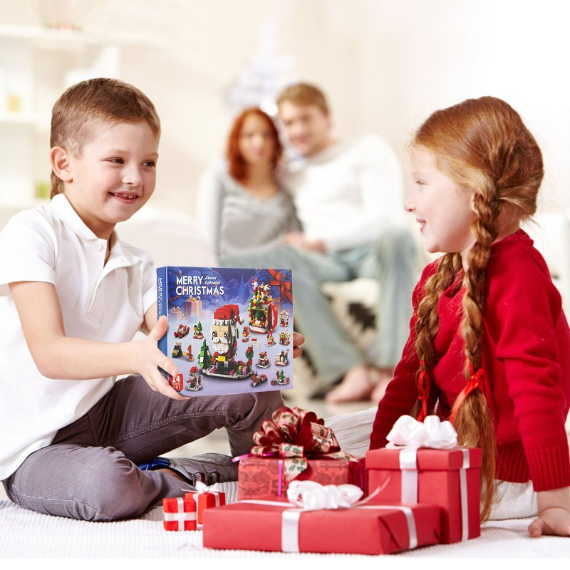 Calendrier de l’avent de Noël, set de briques de construction