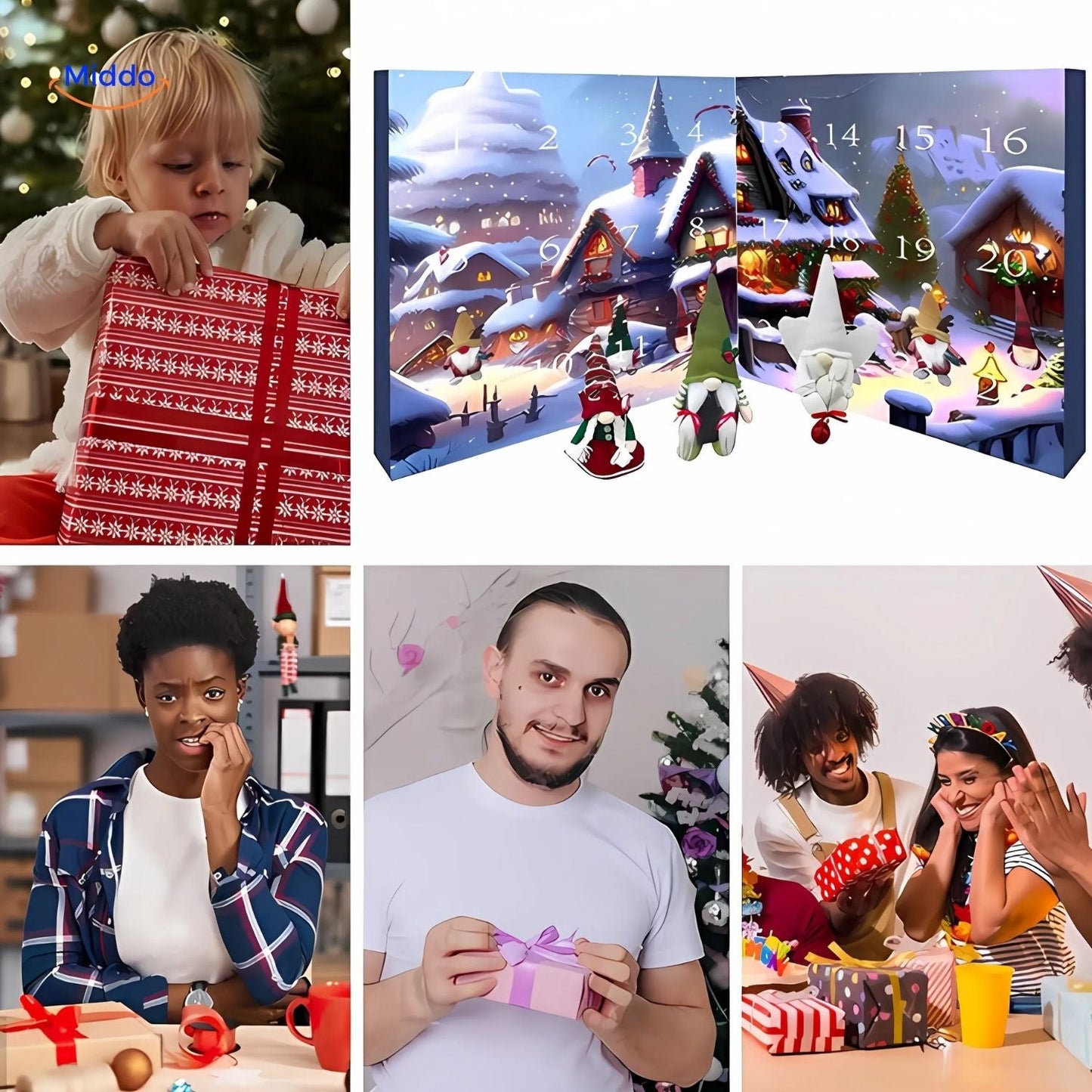 Calendrier de l’Avent gnome en peluche | Cadeau de Noël