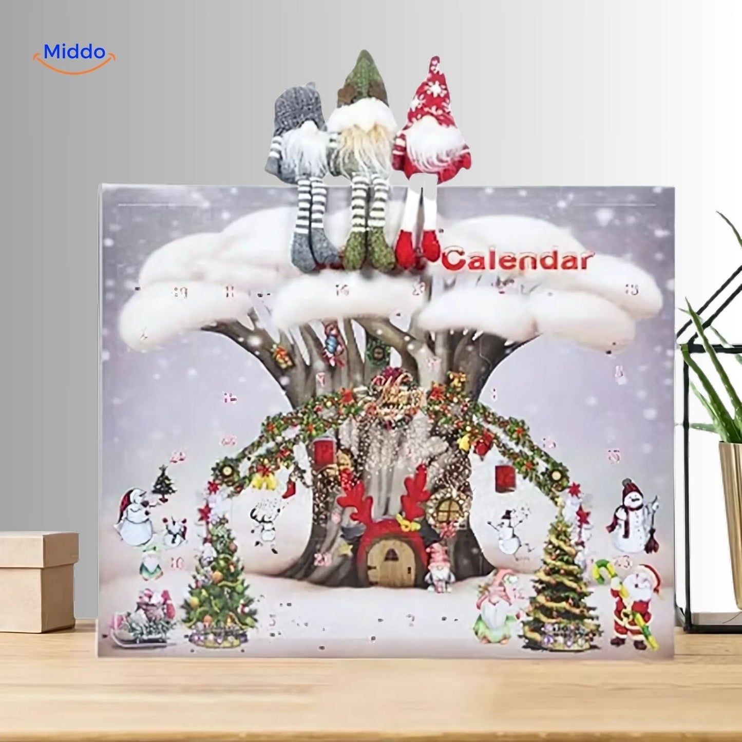 Calendrier de l’Avent gnome en peluche | Cadeau de Noël