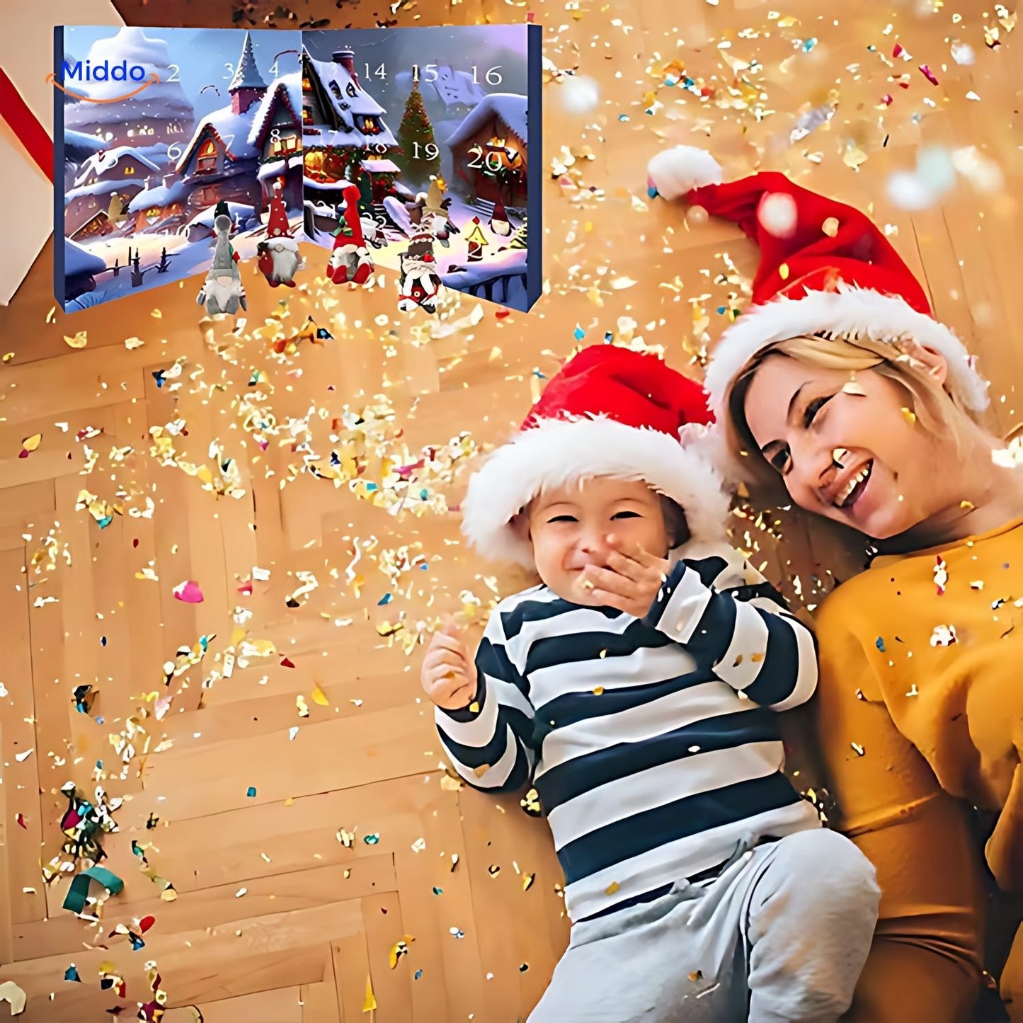 Calendrier de l’Avent gnome en peluche | Cadeau de Noël