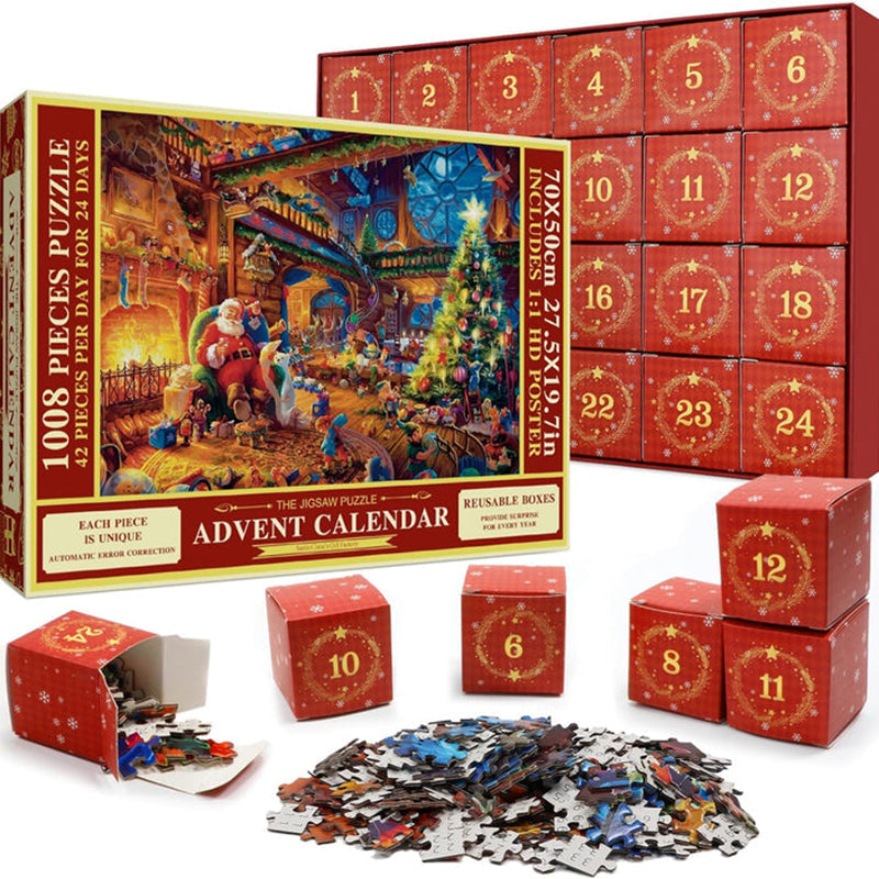 Calendrier de l'Avent puzzle de Noël - compte à rebours de 24 jours