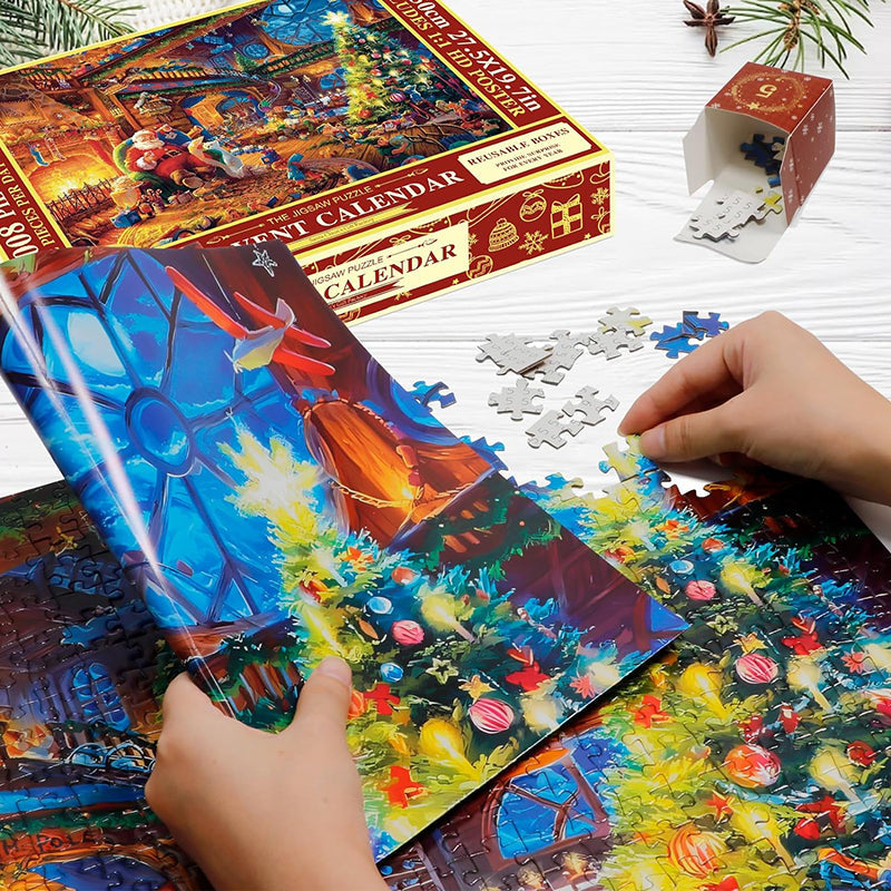 Calendrier de l'Avent puzzle de Noël - compte à rebours de 24 jours