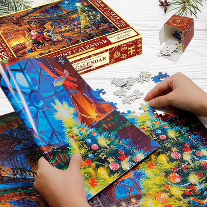 Calendrier de l'Avent puzzle de Noël - compte à rebours de 24 jours