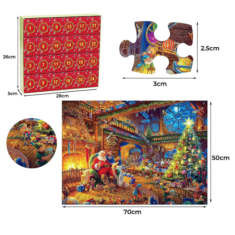 Calendrier de l'Avent puzzle de Noël - compte à rebours de 24 jours