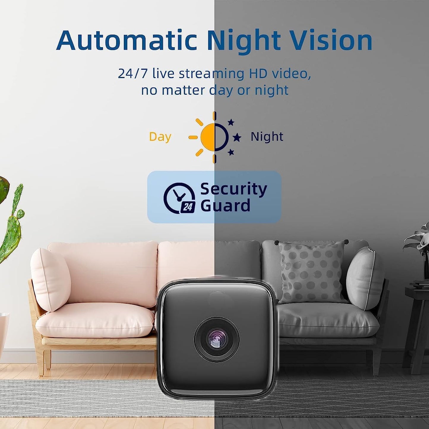 Caméra d’intérieur | vision nocturne et détection de mouvement | accès Wi‑Fi