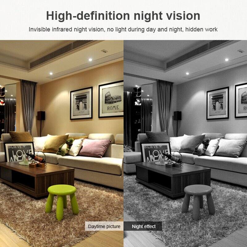 Caméra micro HD compacte Wi‑Fi avec audio et vision nocturne