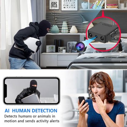 Caméra micro HD compacte Wi‑Fi avec audio et vision nocturne