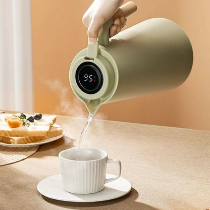 Carafe isotherme en acier inoxydable avec thermomètre – élégante et fonctionnelle 1 L