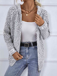 Cardigan à capuche pour femme avec poches devant