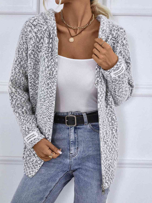 Cardigan à capuche pour femme avec poches devant