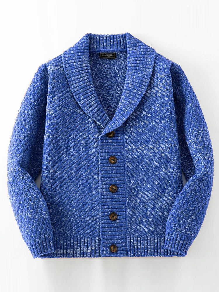 Cardigan à col châle boutonné devant pour homme