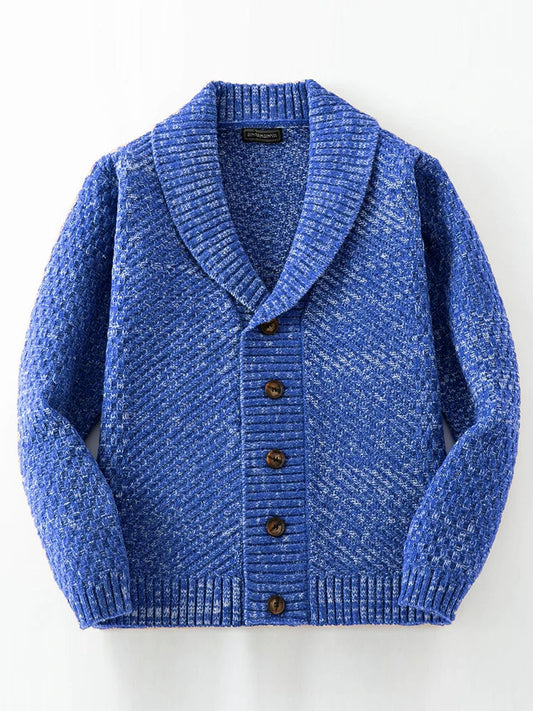 Cardigan à col châle boutonné devant pour homme