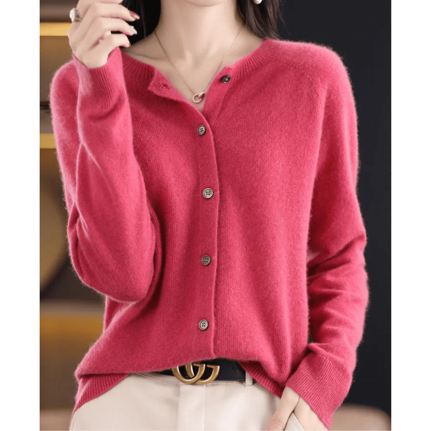 Cardigan à col V pour femme