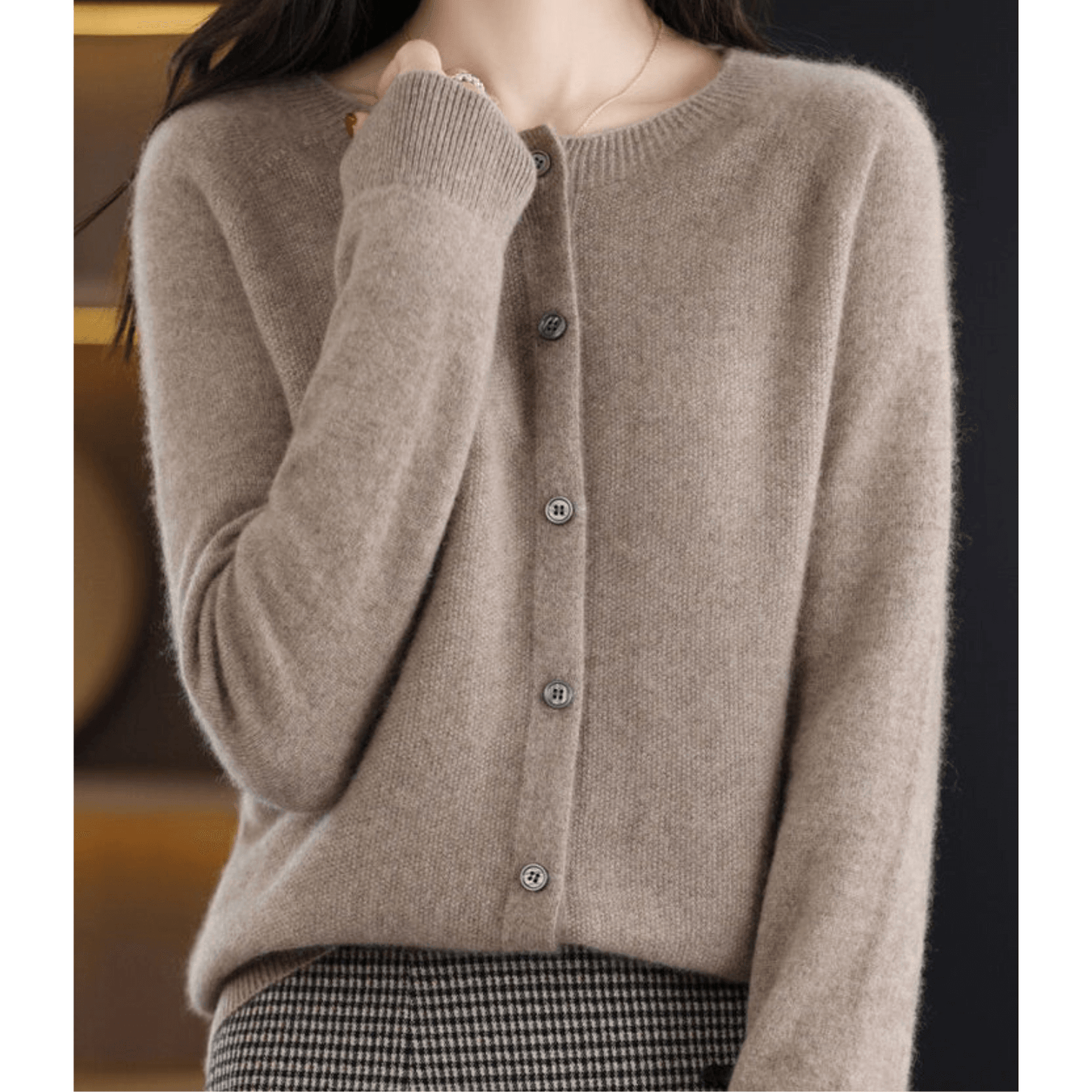 Cardigan à col V pour femme
