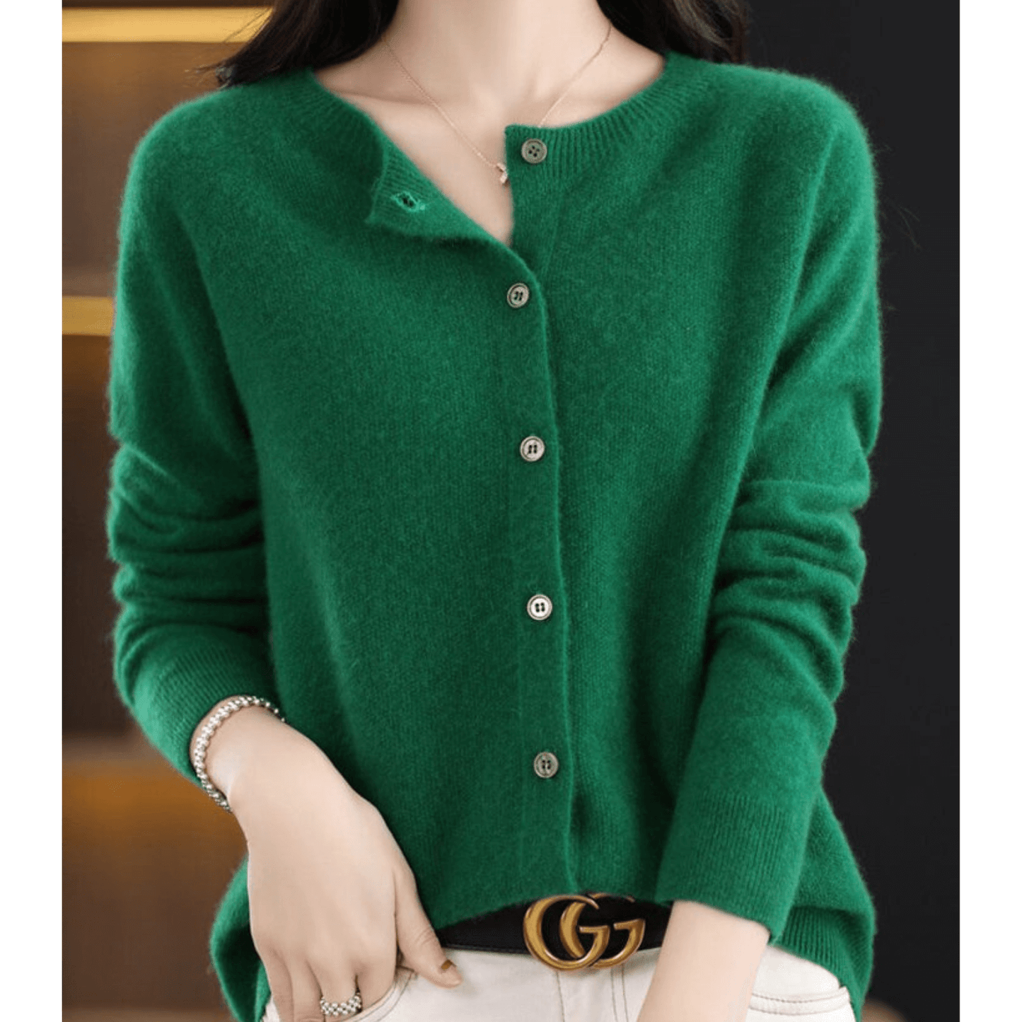 Cardigan à col V pour femme