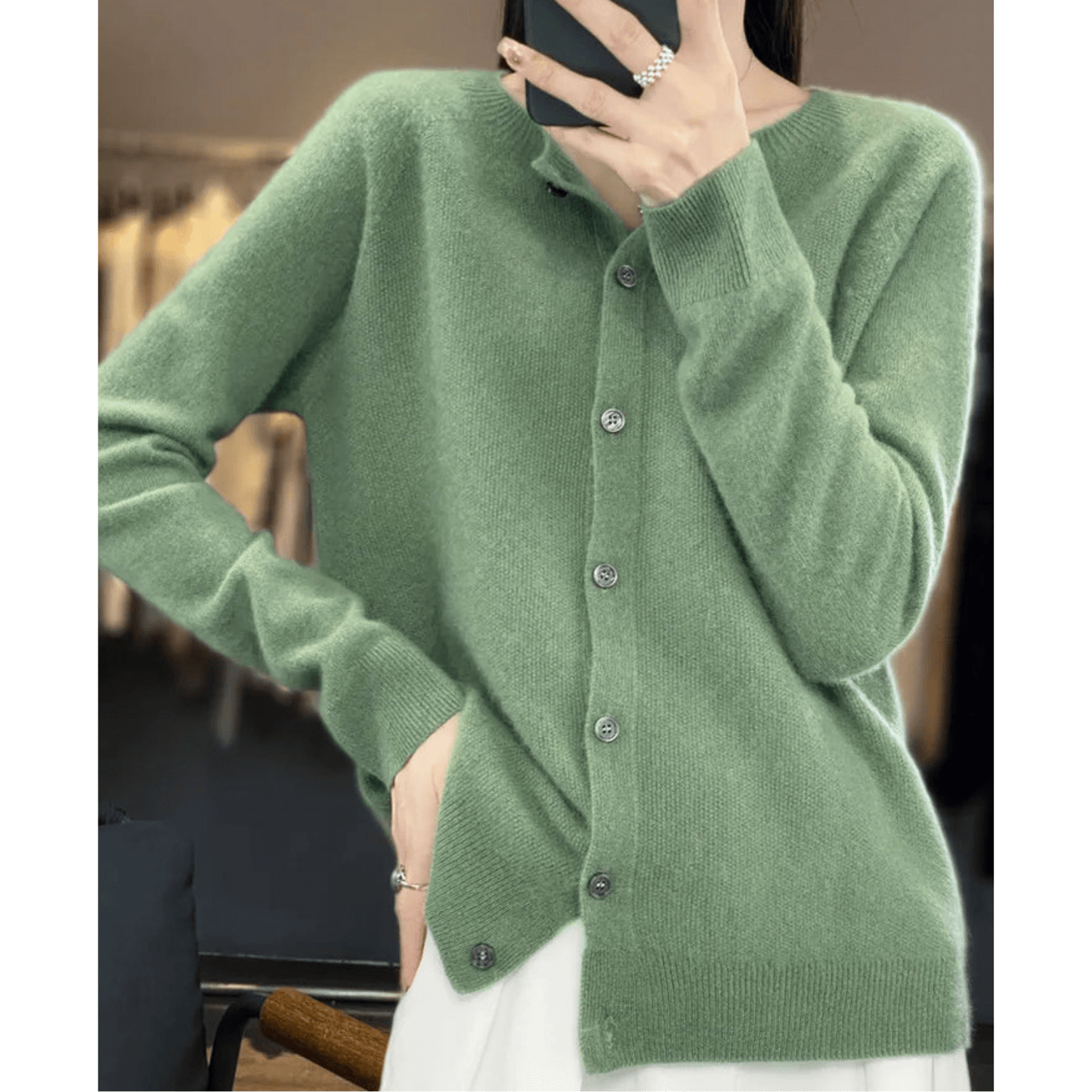 Cardigan à col V pour femme