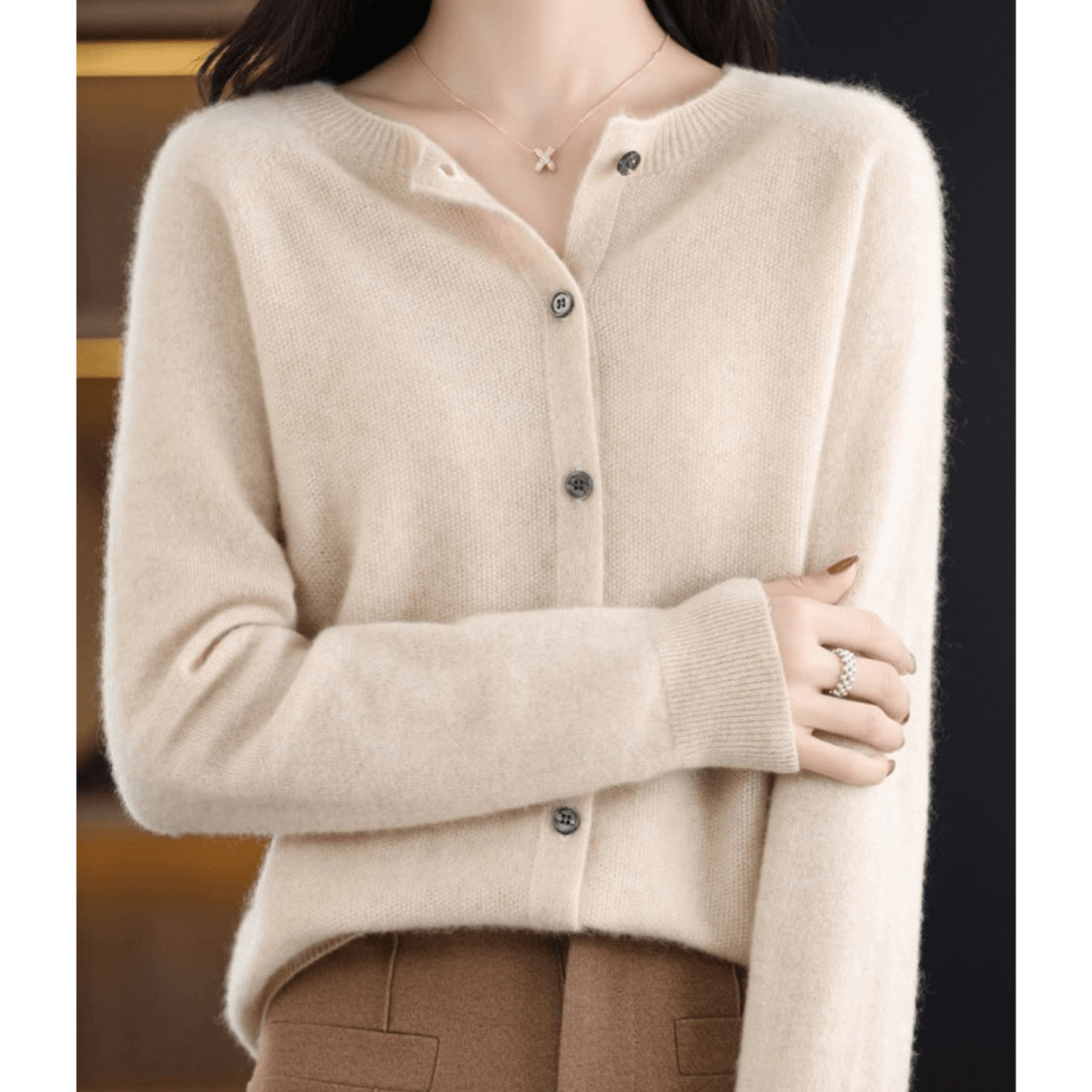 Cardigan à col V pour femme
