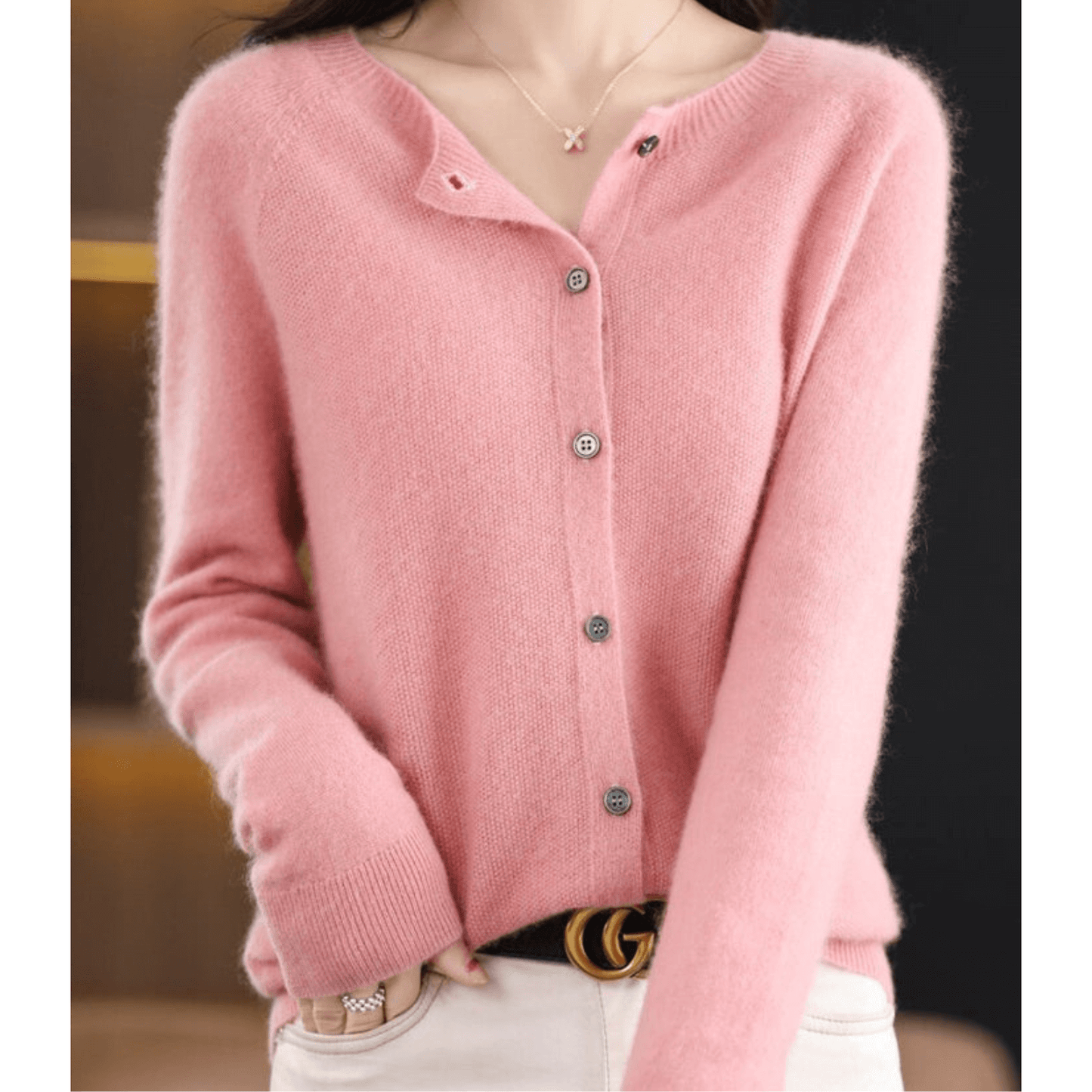 Cardigan à col V pour femme