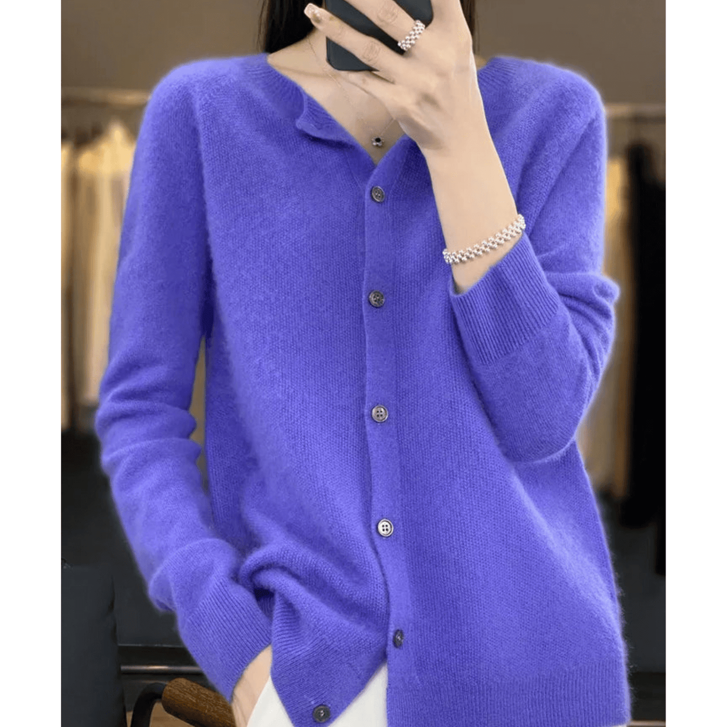 Cardigan à col V pour femme