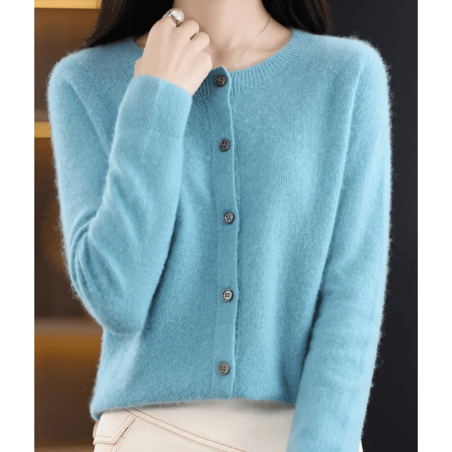 Cardigan à col V pour femme