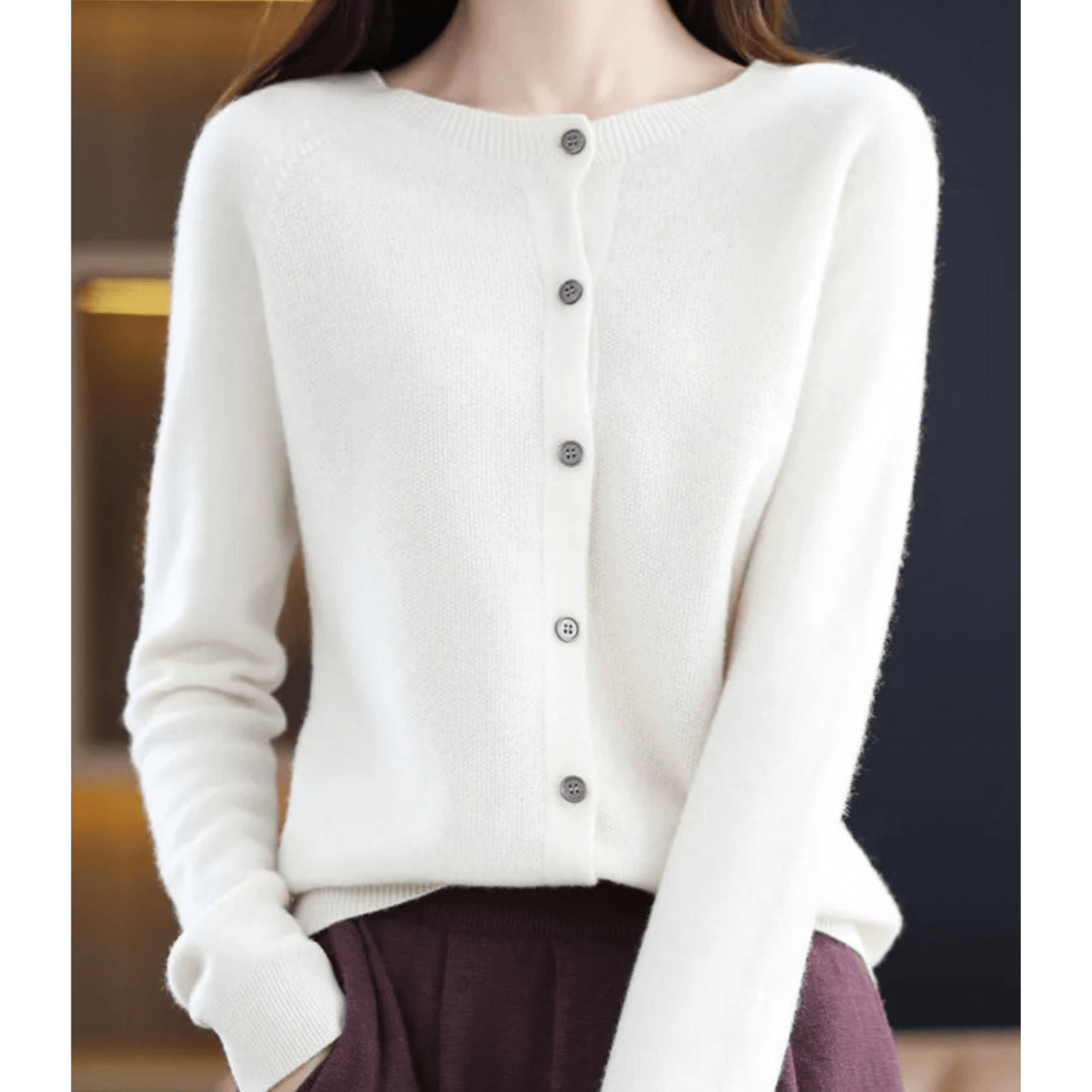Cardigan à col V pour femme