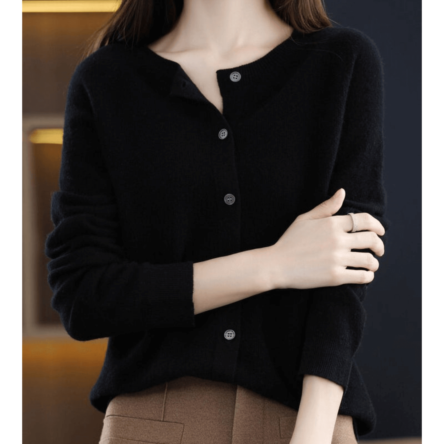 Cardigan à col V pour femme