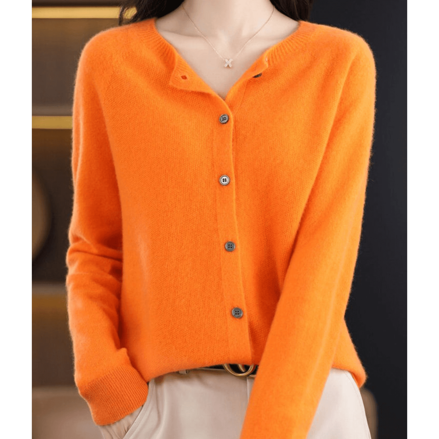 Cardigan à col V pour femme