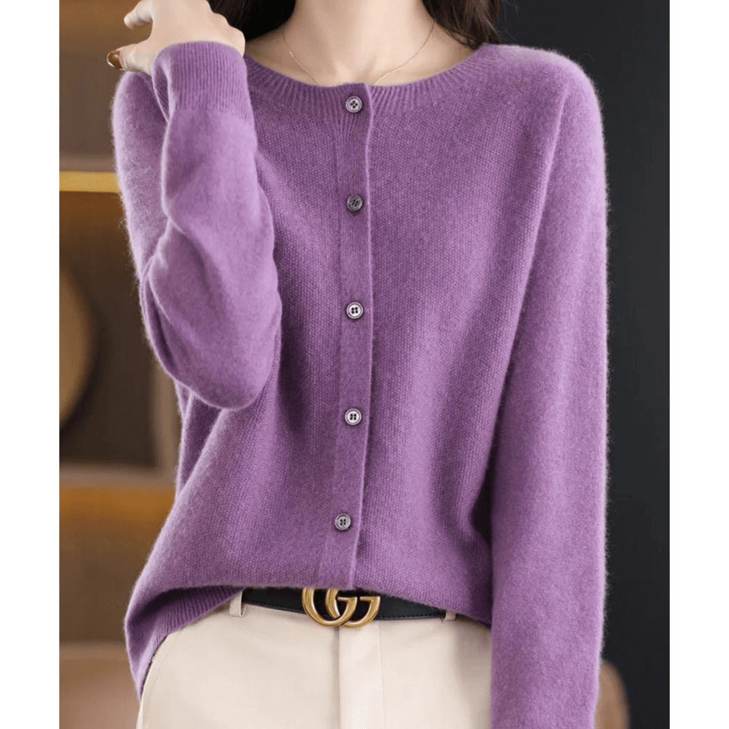 Cardigan à col V pour femme