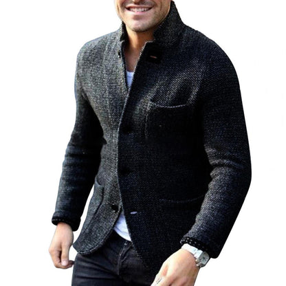 Cardigan-blazer en maille structurée pour homme