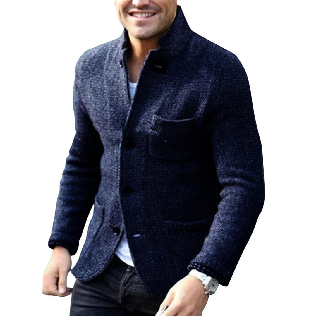 Cardigan-blazer en maille structurée pour homme
