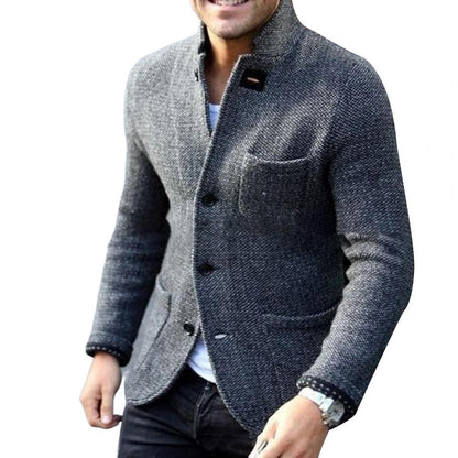 Cardigan-blazer en maille structurée pour homme
