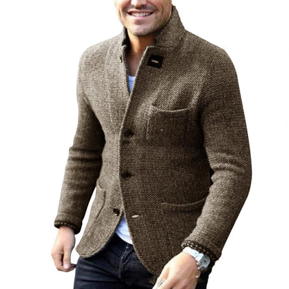 Cardigan-blazer en maille structurée pour homme