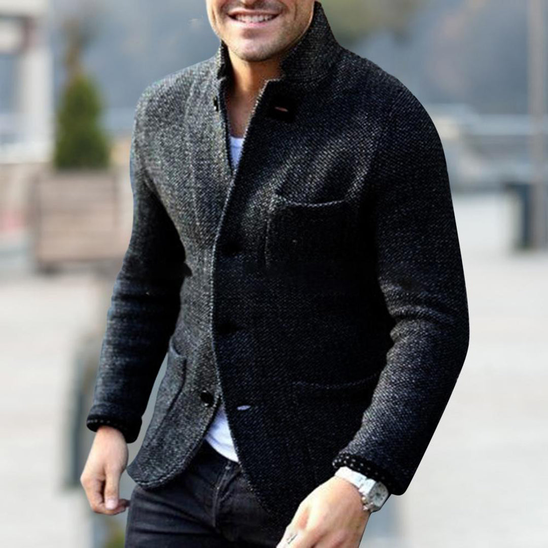 Cardigan-blazer en maille structurée pour homme
