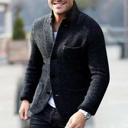 Cardigan-blazer en maille structurée pour homme