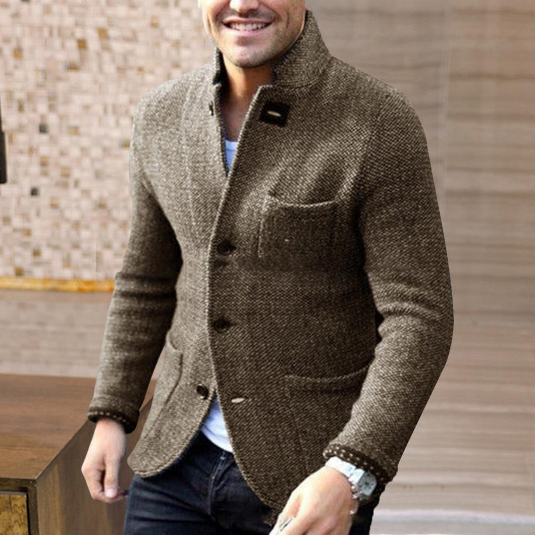 Cardigan-blazer en maille structurée pour homme