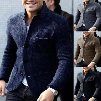 Cardigan-blazer en maille structurée pour homme